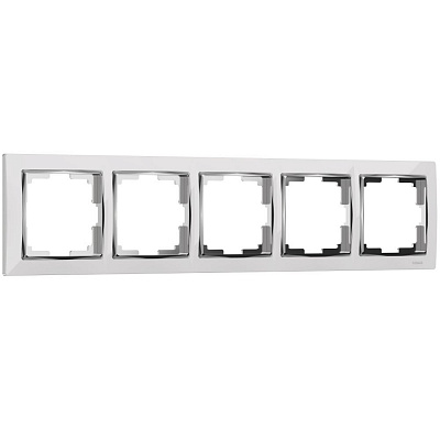 Рамка на 5 постов Werkel Snabb W0051901 хром/белая a051665