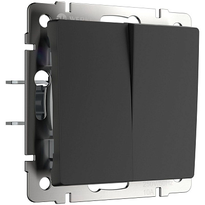 Выключатель двухклавишный Werkel W1120008 черный a051628