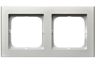 Рамка на 2 поста Ospel Sonata серебро матовое R-2R/38