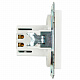 Розетка USB 2-местная (механизм), STEKKER Катрин GLS10-7115-01, 250B, 2,1А, белый