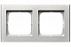 Рамка на 2 поста Ospel Sonata серебро матовое R-2R/38