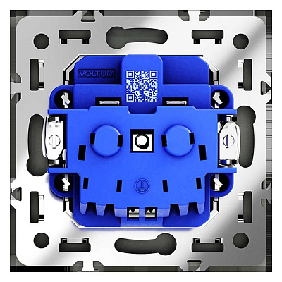 Розетка встраиваемая VOLTUM S70 с заземлением 16А, (черный матовый) VLS040108