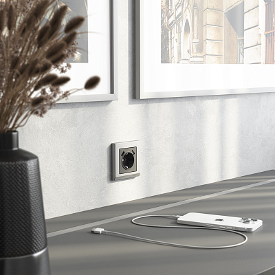 Накладка для розетки USB Werkel графит матовый a063113