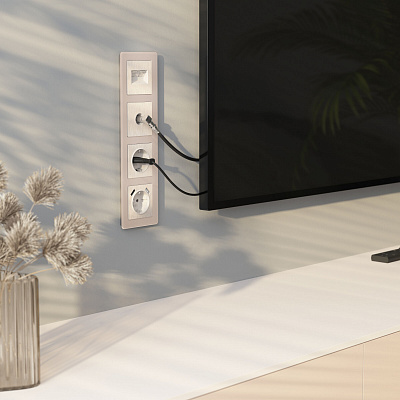 Накладка для двойной розетки RJ-45 Werkel перламутровый рифленый a051176