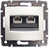Розетка телефонная 2RJ11 алюминий Legrand Valena Classic 770139