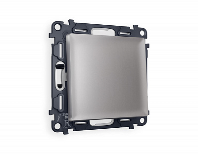 Комплект механизма 1-клавишного выключателя ALFA MA501010 Сталь матовый QUANT