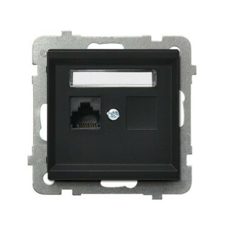 Розетка комп. RJ45 Ospel Sonata черный металлик GPK-1R/K/m/33