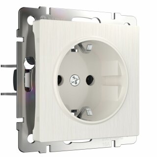 Розетка с заземлением и шторками Werkel W1171113 перламутровая a051188