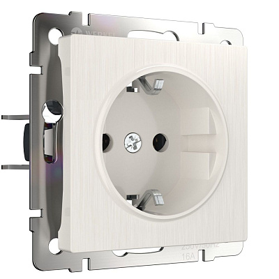Розетка с заземлением и шторками Werkel W1171113 перламутровая a051188