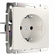 Розетка с заземлением и шторками Werkel W1171113 перламутровая a051188