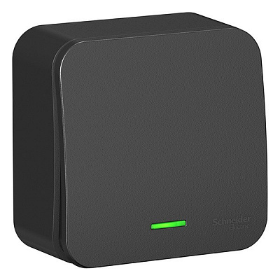 Выключатель одноклавишный SE Blanca с подсветкой антрацит BLNVA101106