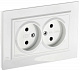 Розетка двойная IEK Brite РС12-2-БрБ белый BR-R20-10-K01-F