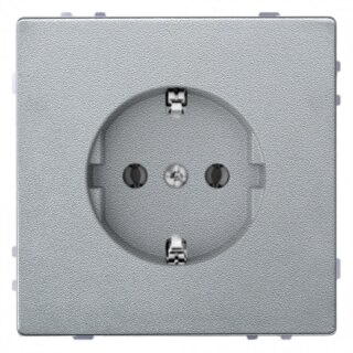 Розетка с заземлением алюминий SE Merten SM  М237160
