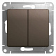 Выключатель двухклавишный шоколад SE Glossa GSL000851
