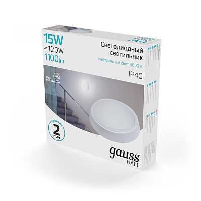 Точечный накладной светильник Gauss HALL 15W 1100lm 4000K 200-240V IP40 LED 193411215