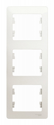 Рамка на 3 поста SE Glossa перламутр GSL000607