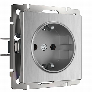 Розетка с заземлением Werkel W1171009 серебряная a051368