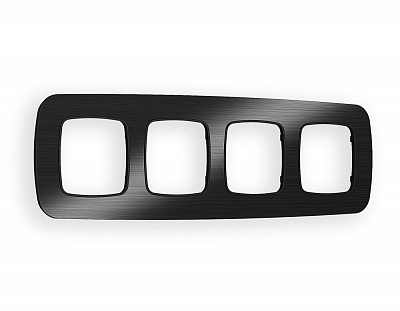 Рамка OMEGA Radian (Черный Металл шлифованный) на 4 поста OF580504