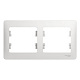 Рамка для розетки на 2 поста белая SE Glossa GSL000102