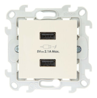 Розетка 2*USB 2,4A Simon 24 слоновая кость 2411096-031