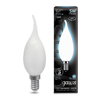 Лампа Gauss Filament Свеча на ветру 5W 450lm 4100К Е14 LED 104201205