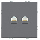 Розетка компьютерная 2-местная RJ-45 (механизм), STEKKER Эмили, RST00-5111-10, платиново-серый, soft touch