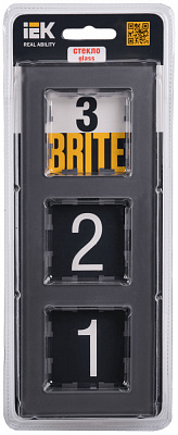 Рамка на 3 поста IEK Brite РУ-3-2-БрСе BR-M32-G-K03