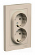 Розетка 2-м постами AtlasDesign 16А с заземлением в сборе песочный Schneider Electric ATN001224