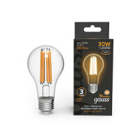 Лампа Gauss Filament А70 30W 3000lm 2700К Е27 LED 1/10/40 102902130