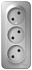 Розетка тройная алюминий SE Blanca BLNRA000313