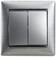 Выключатель двухклавишный алюминий Legrand Valena Classic 770105