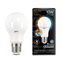 Лампа Gauss A60 10W 930lm 3000K/4100K E27 LED 102502110-T