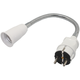 Переходник вилка-патрон E27 гибкий 300мм без выключателя Ecola base APF7NWEAY