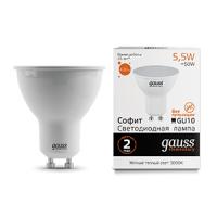 Лампа Gauss Elementary MR16 5.5W 430lm 3000К GU10 LED  13616 (3 шт)