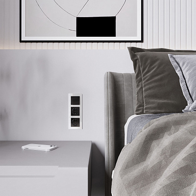 Переключатель одноклавишный проходной Werkel черный акриловый a064035