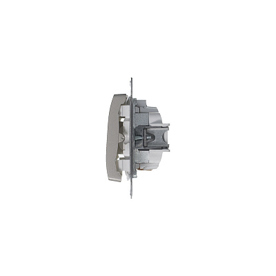 Переключатель 1 клавишный с подсветкой Glossa платина Schneider Electric GSL001263
