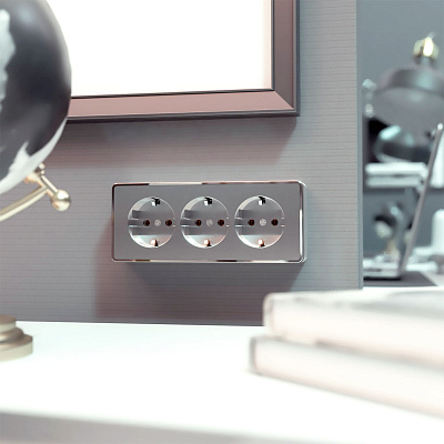 Розетка тройная Werkel Gallant серебряные a052777