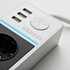 Розеточный блок 4-х местный + 3 USB Werkel белый/черный a041432