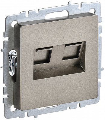 Розетка двойная RJ45 IEK Brite кат.5E РК10-2-БрШ шампань BR-K20-1-K37
