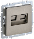 Розетка двойная RJ45 IEK Brite кат.5E РК10-2-БрШ шампань BR-K20-1-K37