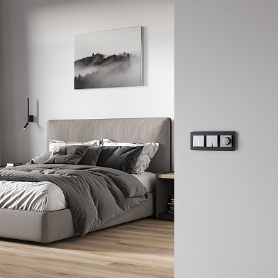 Выключатель одноклавишный с подсветкой Werkel серебряный матовый a063607