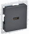 Розетка HDMI IEK Brite РHDMI-0-БрГ графит BR-H10-K53