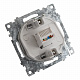 Розетка компьютерная 1-местная RJ-45 (механизм), STEKKER Катрин GLS00-7107-03, серебро