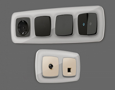 Рамка OMEGA Radian (Серебро Стекло органическое) на 1 пост OF320401