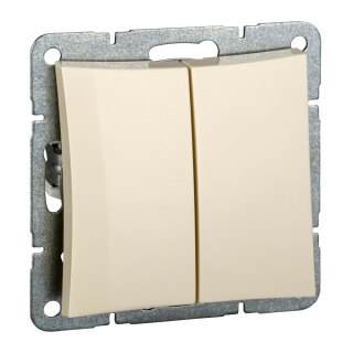 Выключатель двухклавишный с подсветкой бежевый SE Duet WDE000253