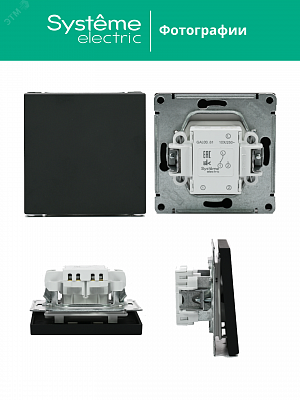 Переключатель 1-клавишный ArtGallery (сх. 6) 10AX механизм карбон Schneider Electric GAL001061