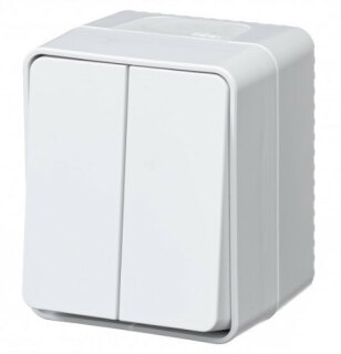 Выключатель двухклавишный SE AtlasDesign Profi54 белый ATN540151