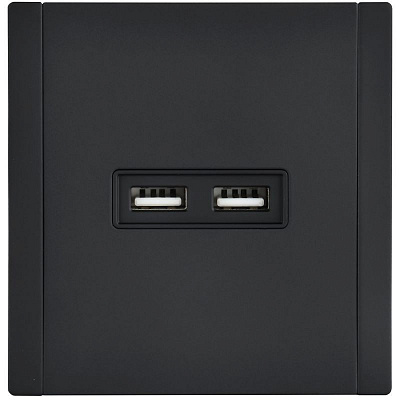 Розетка USB A+A 3,1А IEK FORTE&PIANO FP149M FP-U21-D31-M-K02 металл черный