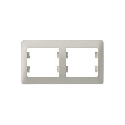 Рамка для розетки на 2 поста бежевая SE Glossa GSL000202