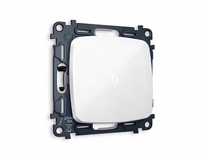 Комплект механизма 1-клавишного выключателя с подсветкой 5600K OMEGA MO102015 Белый глянец QUANT